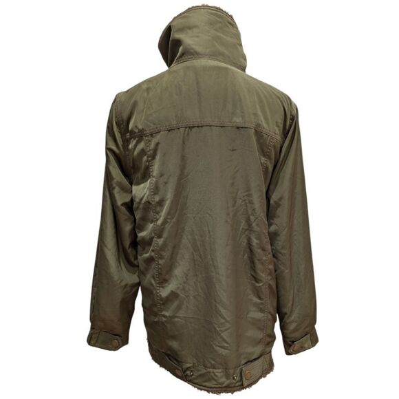Anthropologie Joni Aviator Moto Jacket Olive Sherpa-lined Women's Size M Petite - Picture 7 of 16